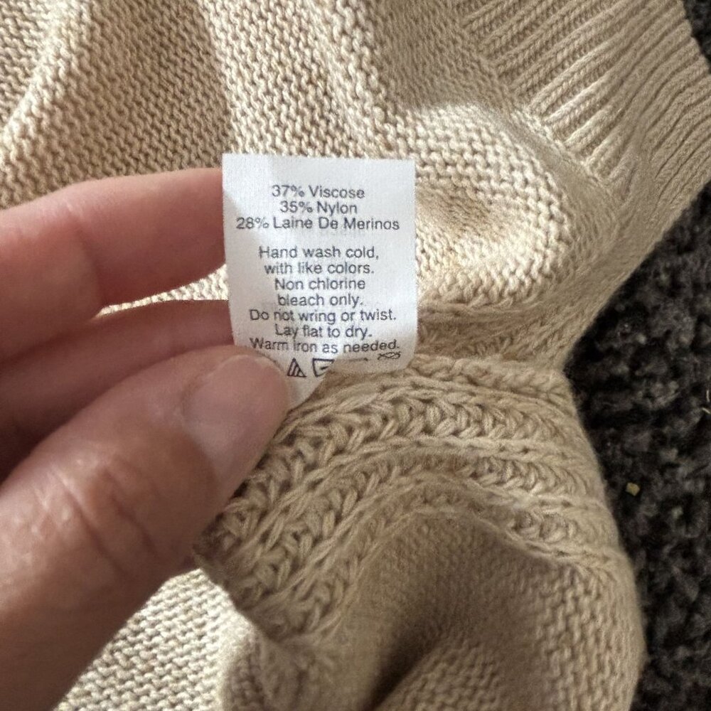 J. Crew casual Womens Small Cozy Beige Wool Blend Turtleneck Sweater classic - Picture 10 of 10